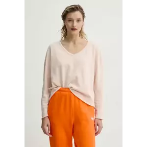 American Vintage longsleeve din bumbac culoarea galben, SON02GGE25 imagine