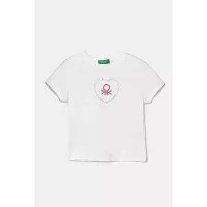 United Colors of Benetton tricou de bumbac pentru copii culoarea alb, 3I1XG10HU imagine