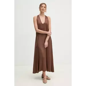 Fracomina rochie culoarea maro, maxi, oversize, FS25SD3005W64101 imagine