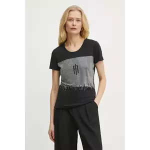 Fracomina tricou femei, culoarea negru, FP25ST3002J449N4 imagine