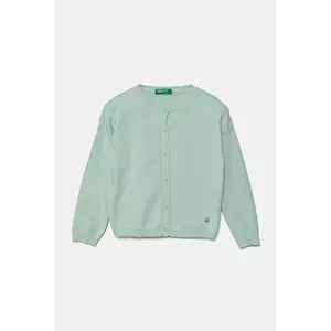 United Colors of Benetton cardigan din bumbac pentru bebeluși culoarea verde, light, 1098G500P imagine