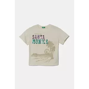 United Colors of Benetton tricou de bumbac pentru copii culoarea bej, 3I1XC10NY imagine