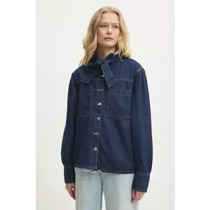 Answear Lab cămașă din denim femei, cu un decolteu legat, regular imagine
