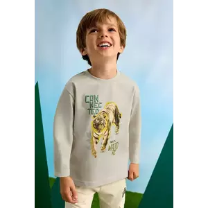 Mayoral longsleeve din bumbac pentru copii culoarea bej, cu imprimeu, 3052 imagine