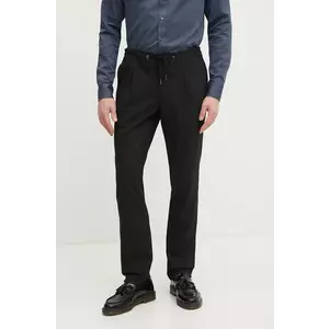 Michael Kors pantaloni barbati, culoarea negru, cu fason chinos, CF4303TENP imagine