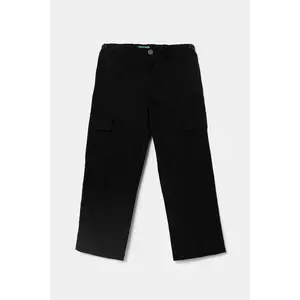 United Colors of Benetton pantaloni copii culoarea negru, neted, 4L2VCF04I imagine