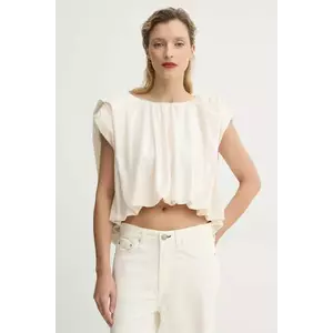 MMC STUDIO bluza femei, culoarea bej, cu imprimeu, BLINK.TOP imagine