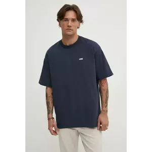 Vans tricou din bumbac barbati, culoarea albastru marin, neted, VN000P1PJDU1 imagine