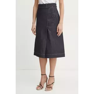 Victoria Beckham fusta culoarea albastru marin, midi, evazati, 1125DSK006000B imagine