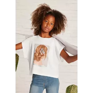 Mayoral tricou de bumbac pentru copii culoarea bej, 6021 imagine