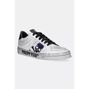 Philipp Plein sneakers din piele Lo-Top Retrokickz TM culoarea alb, USC0634 PLE005N 0114 imagine