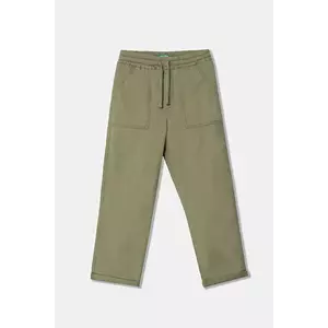 United Colors of Benetton pantaloni copii culoarea verde, neted, 4T48CF03T imagine