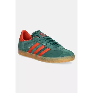 adidas Originals sneakers de piele întoarsă pentru copii GAZELLE culoarea verde, IE8604 imagine