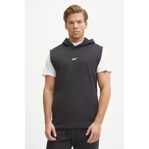 Reebok bluză trening culoarea negru, cu glugă, cu imprimeu, 100214097 imagine