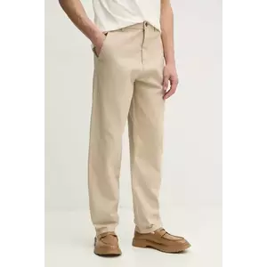 Lindbergh pantaloni de bumbac barbati, culoarea bej, drept, 30-003111 imagine