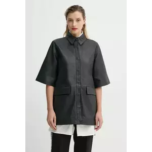 Bruuns Bazaar geaca de piele culoarea negru, de tranzitie, BBW4358 imagine