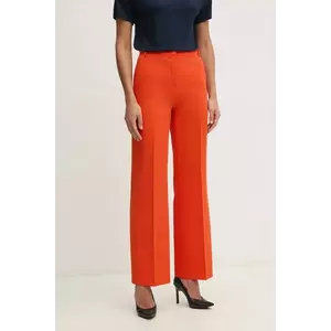 Sisley pantaloni femei, culoarea portocaliu, drept, high waist, 4KVXLF02I imagine