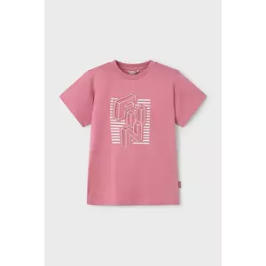 Mayoral tricou de bumbac pentru copii culoarea roz, cu imprimeu, 3027 imagine