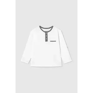 Mayoral longsleeve din bumbac pentru bebeluși culoarea gri, neted, 1067 imagine