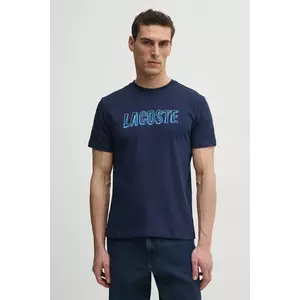 Lacoste tricou barbati, culoarea albastru marin, cu imprimeu, TH8916 imagine