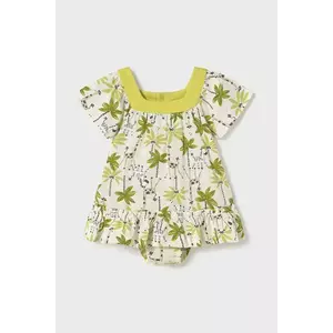 Mayoral rochie din bumbac pentru bebeluși culoarea verde, mini, evazată, 1916 imagine