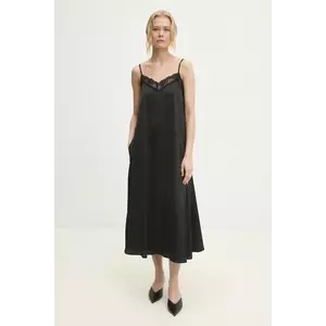 Answear Lab rochie culoarea negru, midi, dreaptă imagine