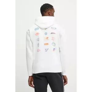 Under Armour bluză trening Project Rock culoarea alb, cu glugă, cu imprimeu, 1389916 imagine