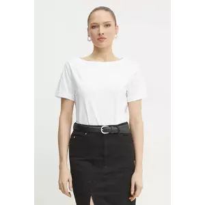 Liviana Conti tricou din bumbac femei, culoarea alb, F5SW69 imagine