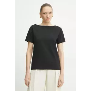 Liviana Conti tricou din bumbac femei, culoarea negru, F5SW69 imagine