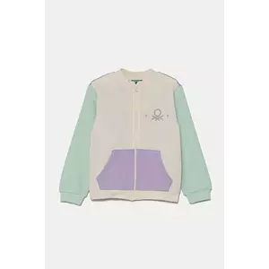 United Colors of Benetton hanorac de bumbac pentru copii culoarea violet, modelator, 3J70G503N imagine