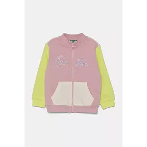United Colors of Benetton hanorac de bumbac pentru copii culoarea roz, modelator, 3J70G503N imagine