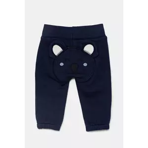 United Colors of Benetton pantaloni de trening din bumbac pentru bebeluși culoarea albastru marin, neted, 3J70AF029 imagine