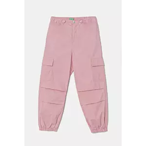 United Colors of Benetton pantaloni copii culoarea roz, neted, 4L2VCF046 imagine
