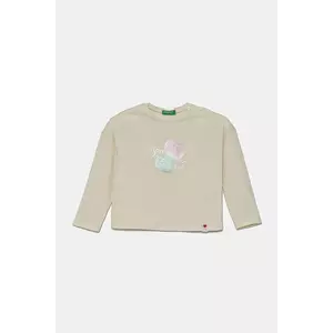 United Colors of Benetton longsleeve din bumbac pentru copii culoarea bej, 3I1XG10IL imagine
