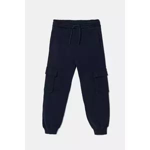 United Colors of Benetton pantaloni de trening din bumbac pentru copii culoarea albastru marin, neted, 3UNICF066 imagine