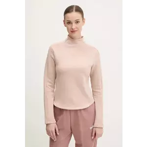 adidas Originals bluza INTERLOCK LS femei, culoarea bej, neted, JJ0938 imagine