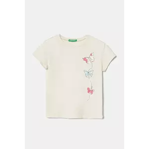 United Colors of Benetton tricou de bumbac pentru copii culoarea bej, 3I1XG10J2 imagine