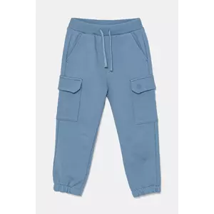 United Colors of Benetton pantaloni de trening din bumbac pentru copii neted, 3UNIGF045 imagine
