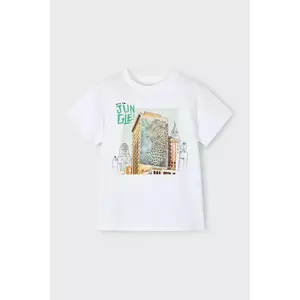 Mayoral tricou de bumbac pentru copii culoarea alb, cu imprimeu, 3043 imagine