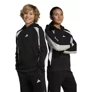 adidas bluza copii culoarea negru, cu glugă, modelator, JD0057 imagine