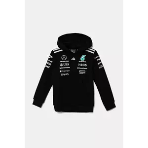 adidas Performance bluza copii MER culoarea negru, cu glugă, modelator, JX0683 imagine