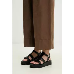 Answear Lab sandale de piele femei, culoarea negru, cu platforma imagine