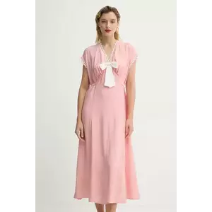 The Sleeper rochie culoarea roz, midi, evazată, BWDR03P006B imagine