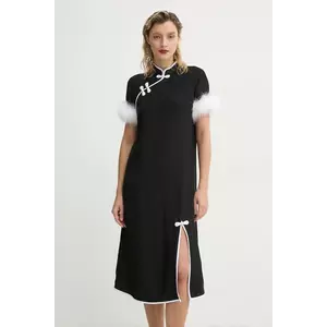 The Sleeper rochie culoarea negru, midi, dreaptă, DRDR03P002F imagine