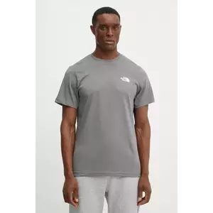 The North Face tricou din bumbac Redbox barbati, culoarea gri, cu imprimeu, NF0A87NPARX1 imagine