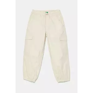 United Colors of Benetton pantaloni copii culoarea bej, neted, 4L2VGF028 imagine