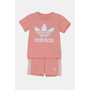 adidas Originals set de bumbac pentru copii culoarea portocaliu, JC6580 imagine