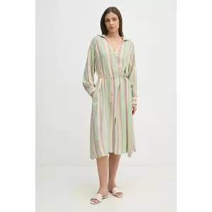 La Petite Française rochie din amestec de in RIVA culoarea verde, mini, dreaptă, RIVA imagine