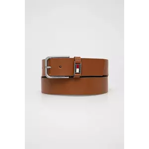 Tommy Jeans curea de piele barbati, culoarea maro, AM0AM13361 imagine