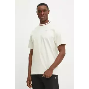 Puma tricou din bumbac Palais Artisan barbati, culoarea bej, neted, 629394 imagine